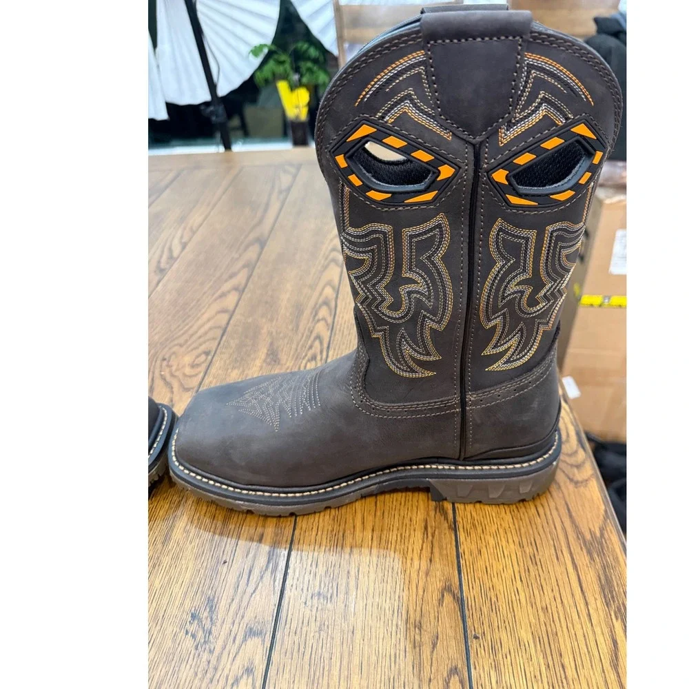 Phantom Rider PH5011 Mens Waterproof Composite Toe Work Boots Brown D3O NWOT 11